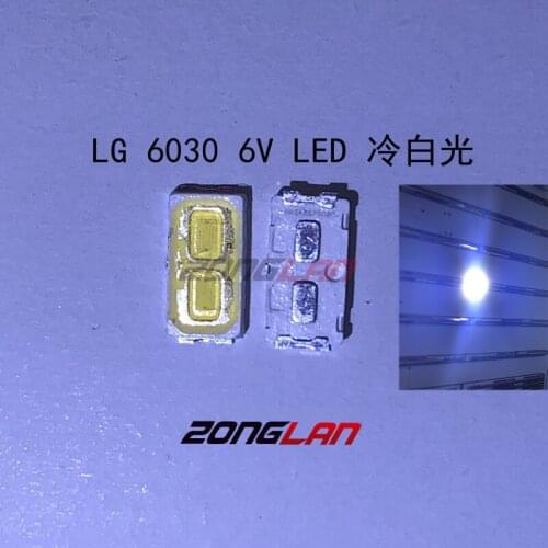 1500PCS/lot for maintenance LG LED LCD TV backlight Article lamp SMD LEDs 6V 6030 Cold white light emitting diode