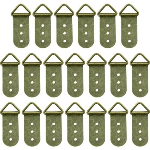 20pcs Antique bronze Triangle D-Ring Photo Picture Frame Hanger Hook Hanging Painting Mirror Small Large Heavy Duty with screw