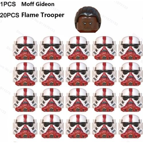 21pcs/lot Moff Gideon with Flame Clone Stormtroopers Death Troopers Building Blocks Bricks Star Action Figures Wars Toys