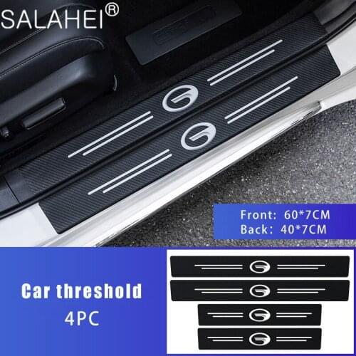 4pcs Car Door Threshold Protection Plate Car Threshold Strip Carbon fiber Texture Sticker For GAC Trumpchi GS7 GS8 GM8 GS5 GA6
