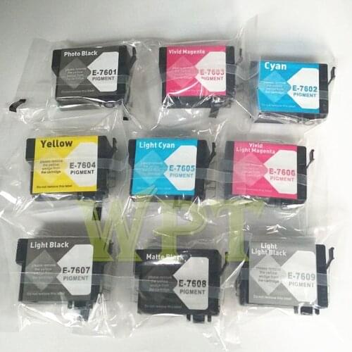 9X Compatible ink cartridges suit for T7601 - T7609 , For Epson Sure Color P600 . [ Pigment Ink Inside]