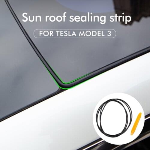 Automobile Rubber Seal Strip For Tesla Gap Sealing Tape Model 3 2021 Car Wind Noise Reduction Kit Skylight Glass Accessories