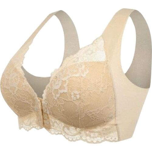 Women Plus Size Bra Bralette Push Up Bras Adjustable Front Closure Extra-elastic Breathable Lace Trim Bra For Female Бюстгалтер