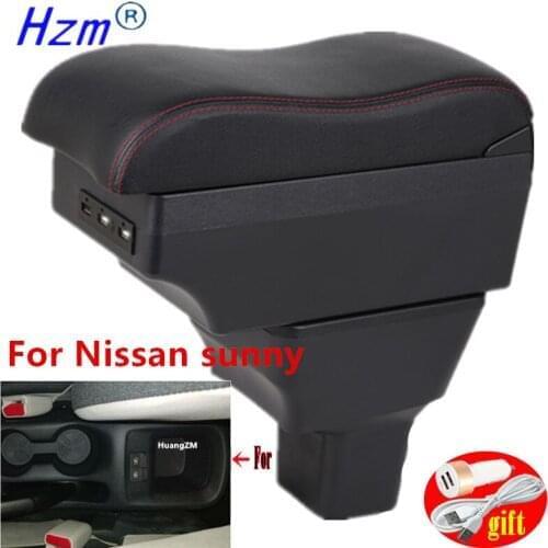 For Nissan sunny Armrest Box For Nissan sunny 2020 2021 Central Console Storage Box Charging USB LED