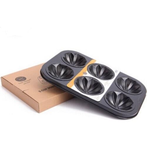 New Arrival Black Cake Tools Easy To Clean 6 Cup Non Stick Diamond Shape Cake Pan Cake Moulds Kitchen Tools Bakeware Pans
