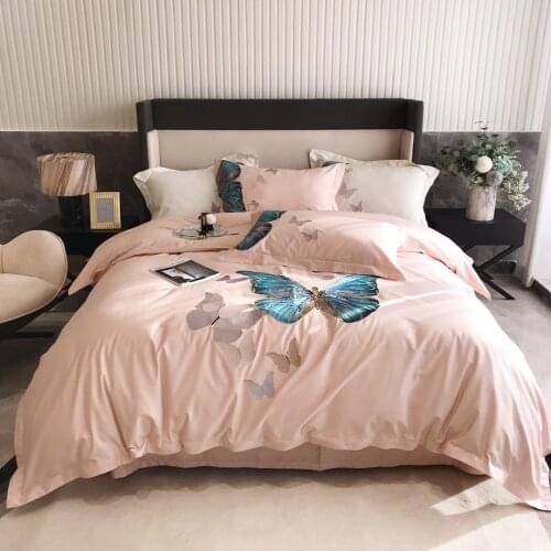 Digital Printing Butterfly Bedding Sets King Size Bed Linen Cotton Duvet Cover Quilt Cover Pillowcase