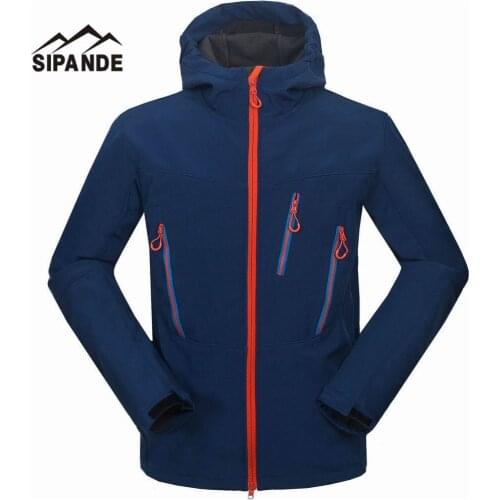 2017 Outdoor Softshell Jacket Men Hiking Jacket Waterproof Windproof Thermal Jacket For Hiking Camping Ski Thick Warm Coat