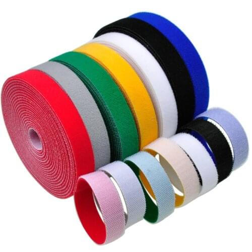 2 meters/roll 10/12/15/20mm color Velcro self-adhesive fastener tape free cut non-slip elastic binding tape Velcro
