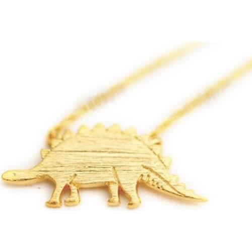 Trendy dinosaurs pendant necklaces Lovely long stegosaurus pendant necklaces Beautiful original animal necklaces