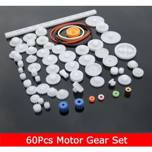 60Pcs Plastic Gear Motor Set For Four Wheel Drive Car DIY Model Toy Car Boat Robot Children Scientific Experiment