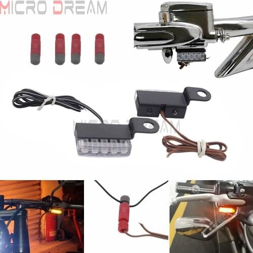 Mini Universal LED Turn Signal Indicator Flashing Blinker Light Cruiser Street Bike Signals Lamp Lighting for Cafe Racer Chopper