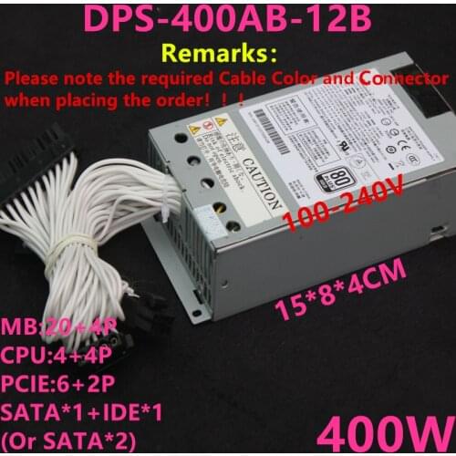 New PSU For Delta -12V ITX FLEX NAS Small 1U A35 A31 K39 49 M41 400W Power Supply DPS-400AB-12B