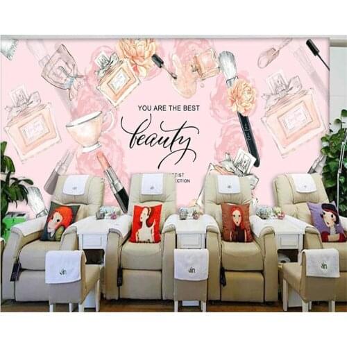 Beibehang Custom wallpaper 3d murals European and American hand-painted cosmetics make-up shop wall papers home decor wallpaper
