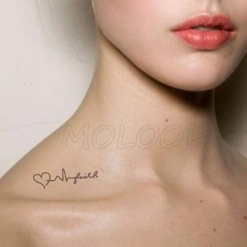 Water Transfer Tattoo Heart-shaped Lifeline Tattoo Body Art Waterproof Temporary Fake Flash Tattoo for Man Woman Kid 10.5*6cm