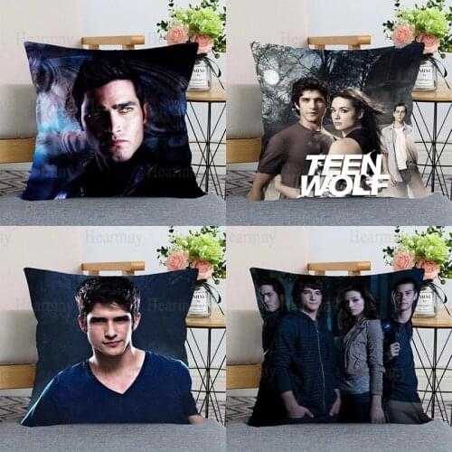 Teen Wolf Pillowcase Bedroom Home Decorative Nice Gift Pillow Cover Square Zipper Pillow Cases Satin Soft Fabric 40x40cm 45x45cm
