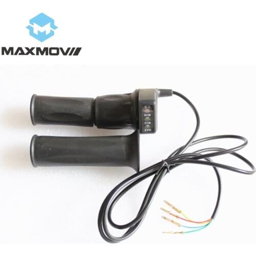 Scooter Grips 36V Electric Scooter Handle Twist Throttle Electric Bike Throttle Grip w/Hand Grips&Battery Indicator