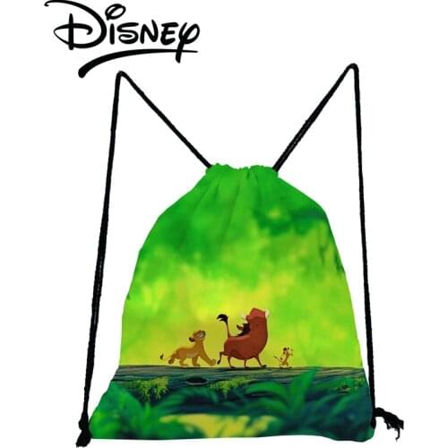 Disney The Lion King Backpack Fashion Drawstring Bags Party Child Gift Small School Bag Green Eco Reusable Storage Bag Wholesale
