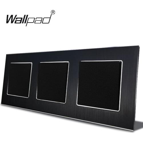 Triple EU 1 Gang Lamp Switch Wallpad 110V-240V AC Metal Plate 16A 234*86mm 3 Gang Button Rocker Light Interruptor with Claws