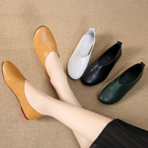 Shallow Mouth womens Shoes Flats Spring Autumn Fashion Round Toe Single Shoes Female Flat Bottom