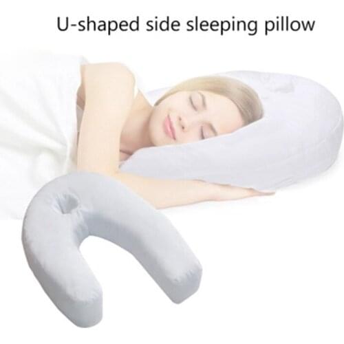 U-shape Cotton Pillow Side Sleeper Pillow Neck & Back Pillow Hold Neck Spine Protection Cotton Pillow