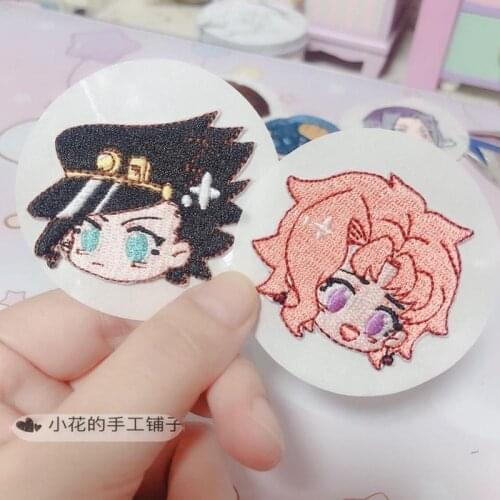 Japan Anime JoJo Bizarre Adventure Golden Wind Embroidery Armband Kakyoin Noriaki Cosplay Pins Patches Sticker DIY Badge Pendant