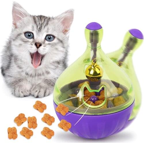 YVYOO Interactive Cat Toy IQ Treat Ball Smarter Pet Toys Food Ball Food Dispenser For Cats Playing Training Pet supplies D10