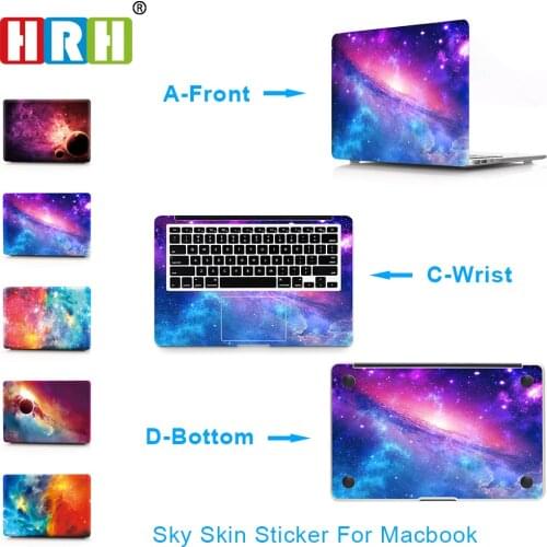 HRH 3 in 1 Sky Guards Protective Film Skin Sticker For MacBook Air Pro Retina 11 12 13 15 inch skin sticker cover for macbook