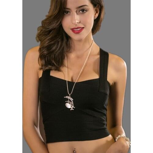 2017 New Arrival Cotton Sexy Bandage Women Summer Casual Tank Tops Camis Fitness Solid Black White Pink Short Female Crop Tops