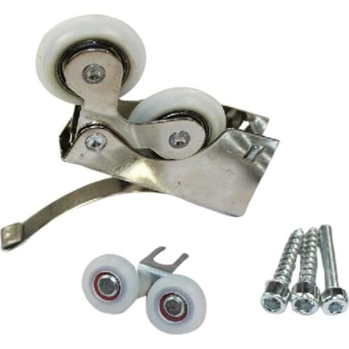 1PC Sliding door double wheel runner silent roller closet glass sliding door pulley partition light rail sliding door pulley