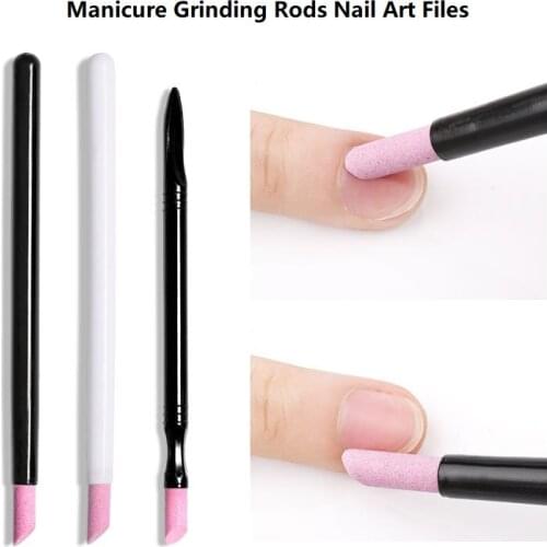 1pcs Double-End Quartz Nail Cuticle Remover Dead Skin Pusher Trimmer Manicure Grinding Rods Nail Art Files Accessories