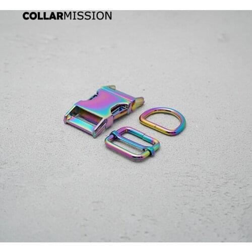 100pcs/lot(metal buckle+adjust buckle+D ring/set) 15mm DIY cat dog collar accessory 20mm high quality 25mm plated buckle 4 kind