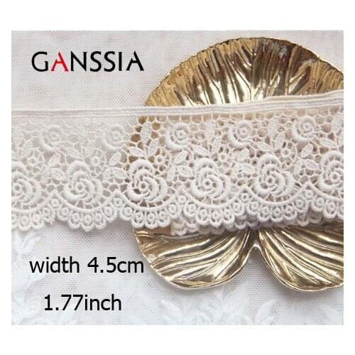 1yrd/lot Width:4.5cmAntique embroidery laceElastic natural color stretch cotton crochet (ss-1015)