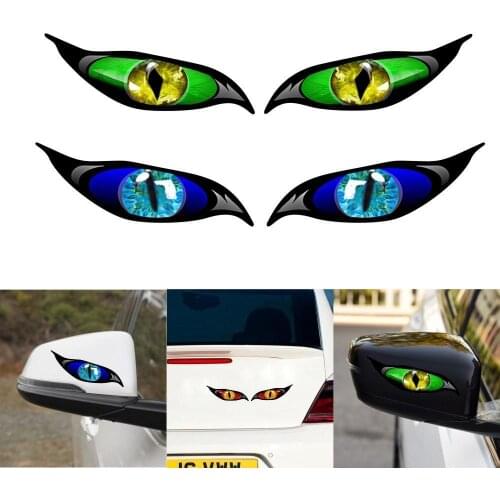 2pcs Car Sticker Eye Sticker pvc Sunscreen Waterproof Decal for Rearview Mirror 13cm*5cm