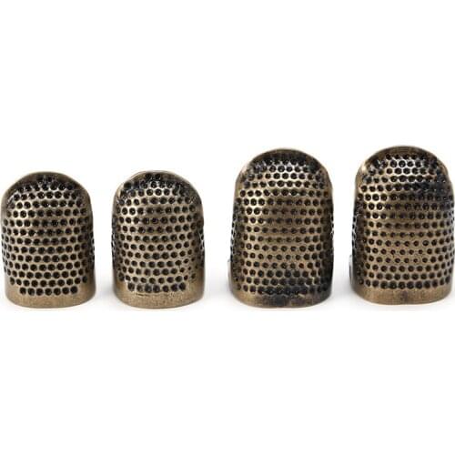 4Pcs Sewing Thimble Adjustable Finger Protector Metal Shield Pin Needles DIY Craft Thimble Needles Sewing Tool Accessories