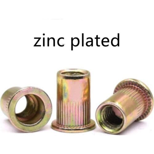 50pcs rivet nut M3 M4 M5 M6 M8 Metric thread steel with zinc Rivet Nut Rivnut Inserts Nut