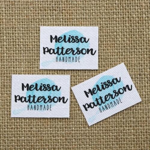 72 piece Custom logo labels, Name iron on label, Custom Clothing tags, Organic Cotton Labels(YTa46)