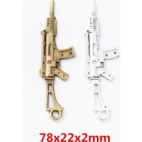 8 pieces of retro metal zinc alloy gun pendant for DIY handmade jewelry necklace making 6775