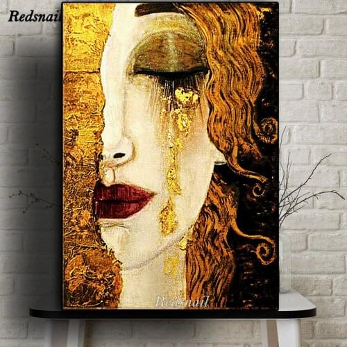 Diamant Embroidery,Gustav Klimt Tear Abstract,5D,puzzle diy Diamond Painting full Square/Round Drill Mosaic Wall Art EE1049