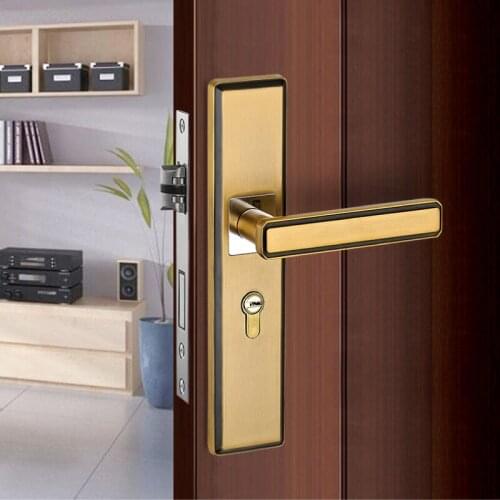 American Interior Zinc Alloy Silent Anti-theft Handle Door Locks Household Hotel Furniture Hardware Supplies Accessories