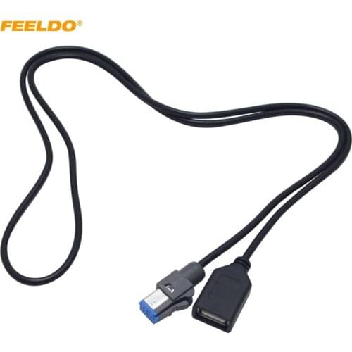 FEELDO 5Pcs Car Audio 4PIN USB Cable Adapter Female USB Connector for Nissan Teana Qashqai 2012
