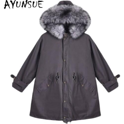 AYUNSUE Winter Jacket Women Hooded Coat Warm Parkas Jackets Woman 2021 Lady Midi Long Thick Loose Clothes Casaco Feminino HLY110
