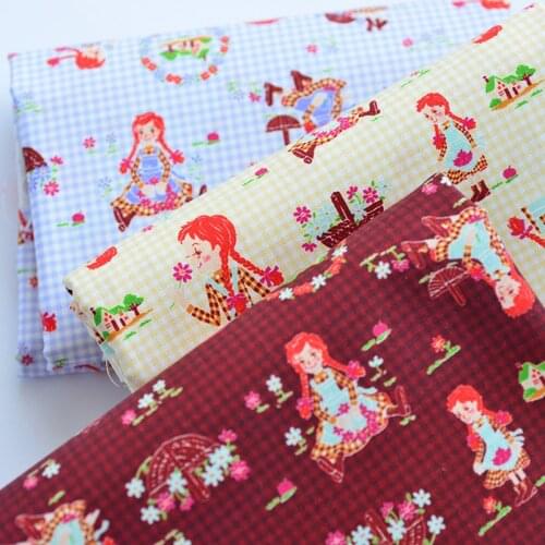 Little Girl Digital Ink Jet Printing Sewing Fabric for Quilting DIY Handmade Clothes by the Half Meter