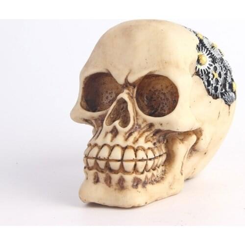 Halloween Human Skull Sculpture Key Storage Hook Wall Mount Resin Skeleton Living Room Sets For Home Halloween Party Decor