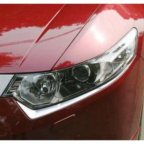Chrome ABS Front Head light Eyelid Cover Trim For 2009-2014 Acura TSX Sedan 2PCS
