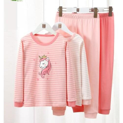 Childrens Long Johns Set Kids Winter Thermal Underwear Autumn Homewear For Kids Cotton Thickened Warm Boys Girls Pajamas Set