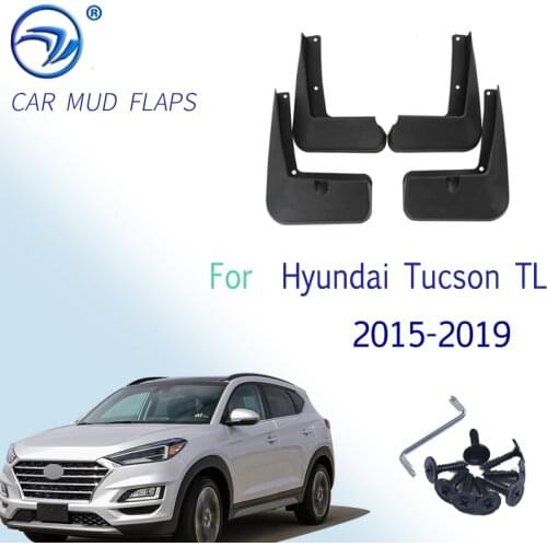 Molded Mud Flaps For Hyundai Tucson TL 2015 - 2019 Mudflap Splash Guards Mudguard Fender Front Rear 2016 2017 2018