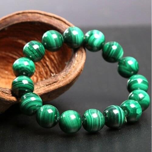 Malachite Bracelet Hot Sale Women Green Stone Bracelet Fashion Simple Single Circle Bracelet Jewelry Gifts For Mom Grandma