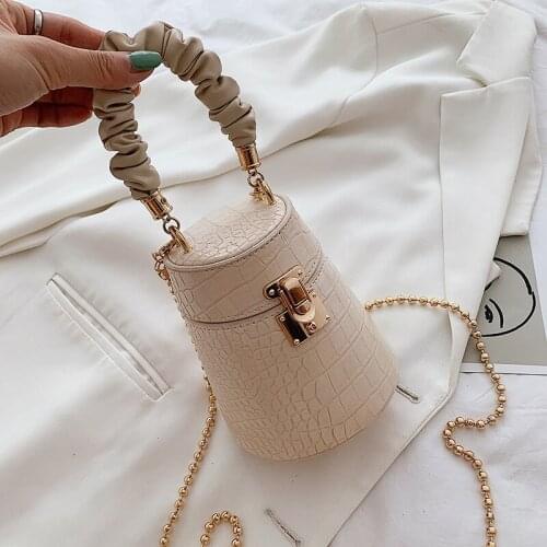 Fashion Women bags new crocodile pattern bucket bag chain purse crossbody shoulder bag 01-SB-xkstew