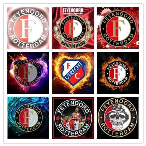 Touoilp Diy Diamond Painting feyenoord kids Full Square Drill football Badge Icon 3d Round wall Embroidery sale Diamond Mosaic