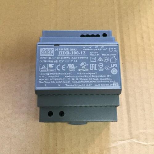 Original Mean Well HDR-100-12 meanwell 12V DC 7.1A 85.2W Ultra Slim Step Shape DIN Rail Power Supply